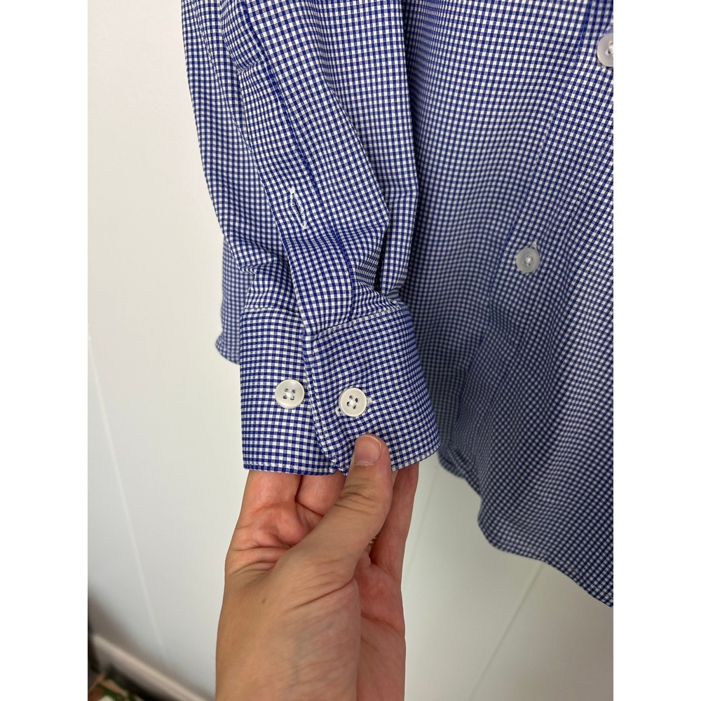 Mizzen+Main Button Down Mens L Blue Gingham Spinnaker‎ Trim Fit Performance - Picture 7 of 8